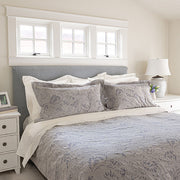 Willow | Jacquard Duvet Cover – Lapis, 74% Egyptian Long-Staple Cotton / 26% Linen by St Genève”